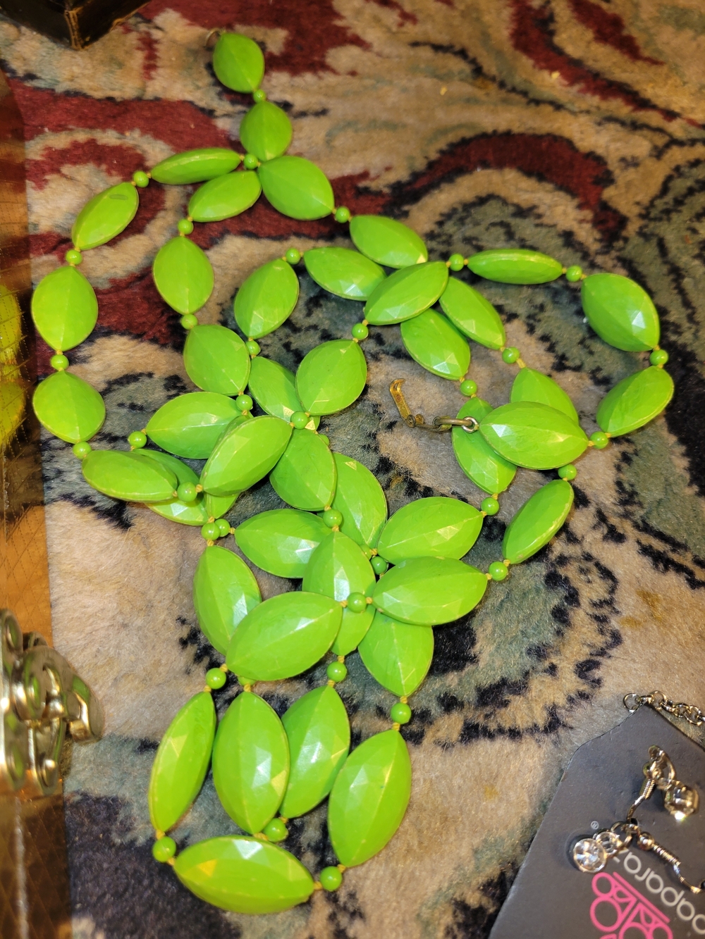 Bright Lime Green Statement Necklace - Unbranded